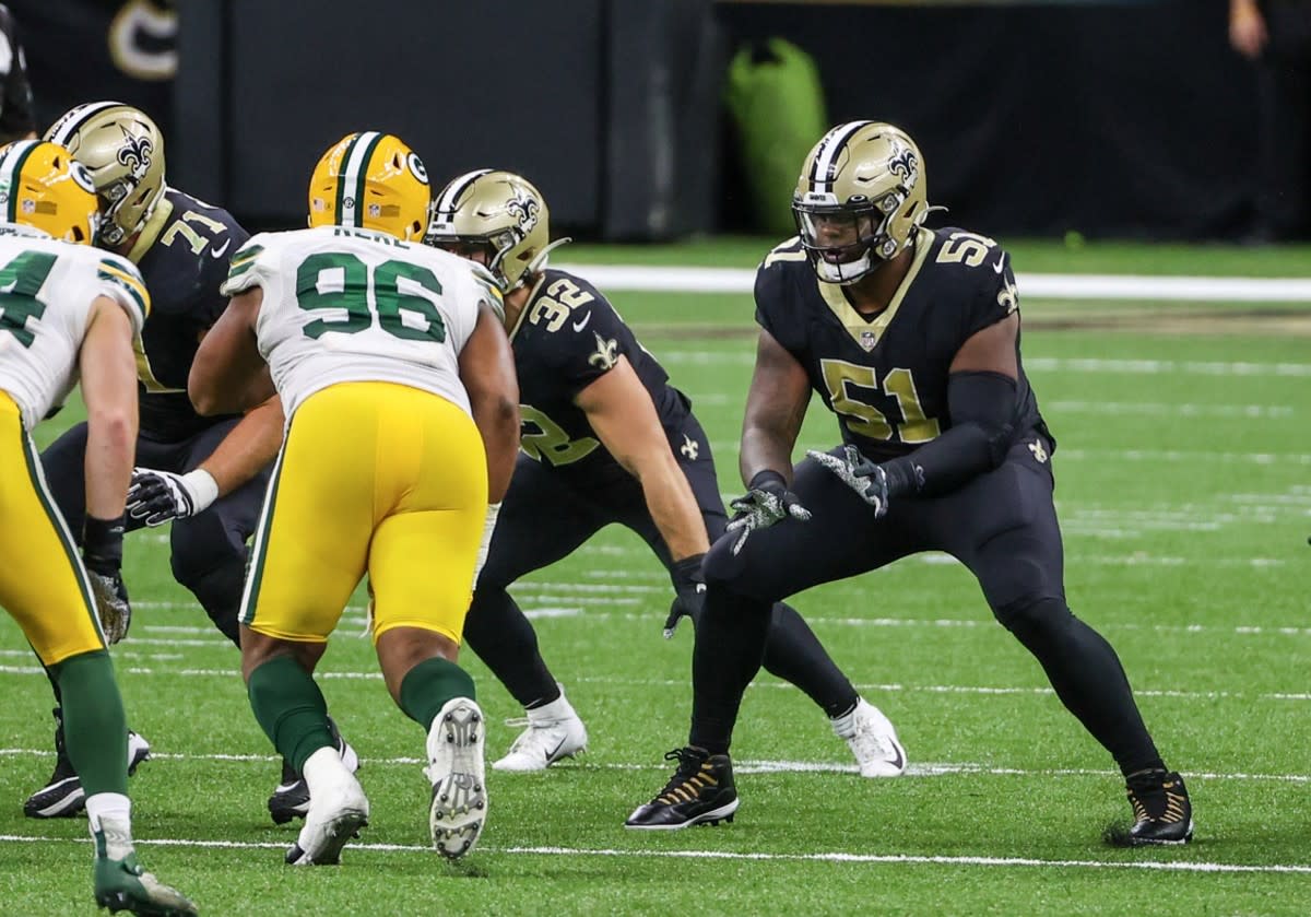 New Orleans Saints guard Cesar Ruiz (51). Credit: SI.COM/USA TODAY Sports 